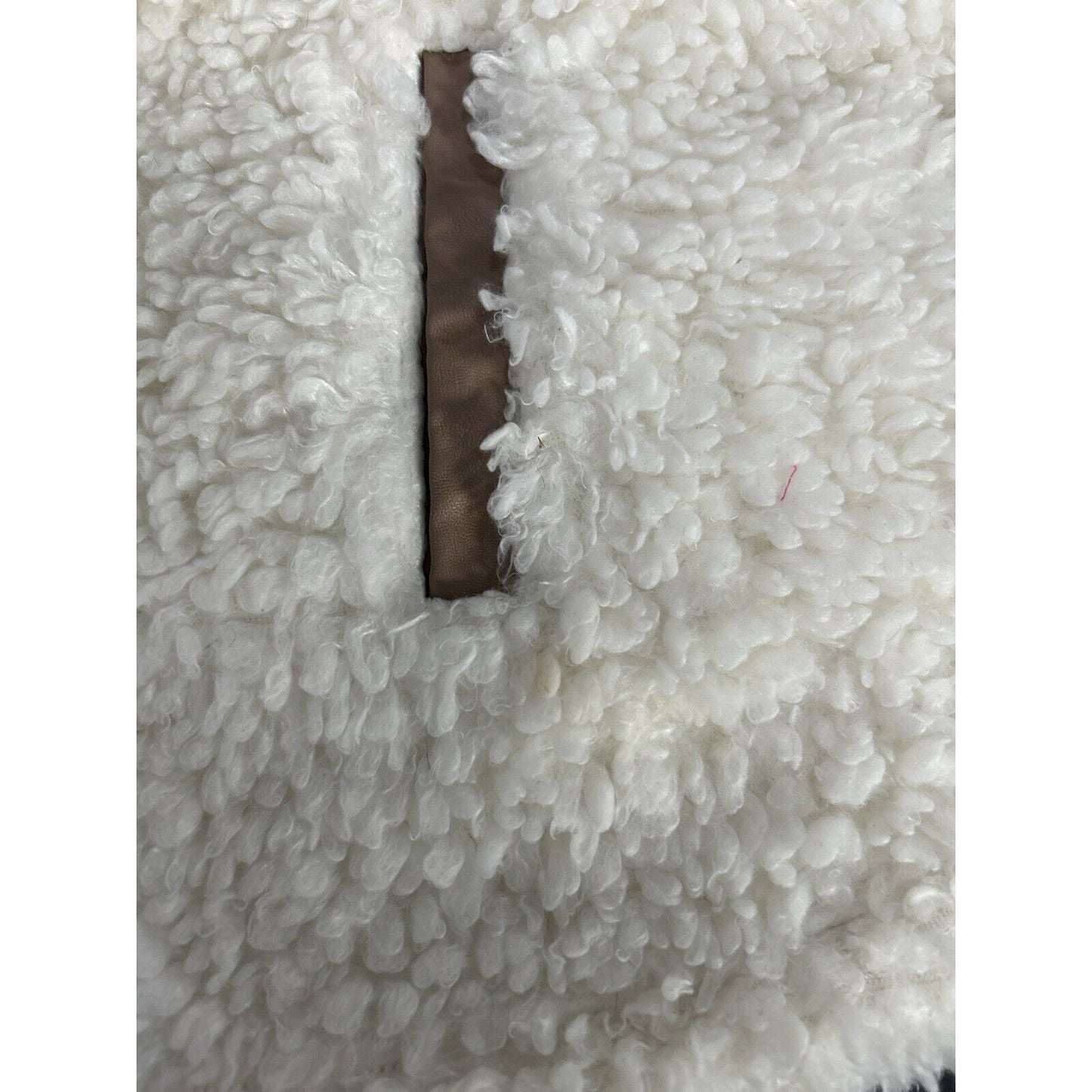 Abercrombie And Fitch Off White Faux Fur Half Zip Pullover Jacket Size XS