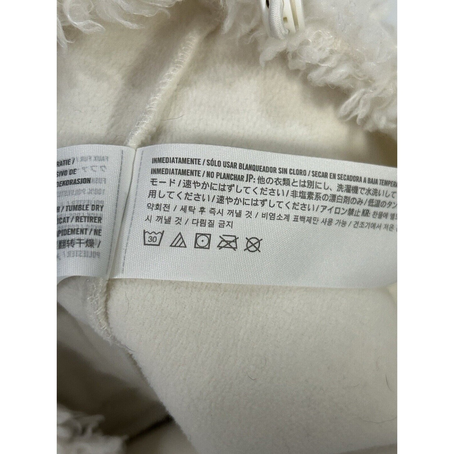 Abercrombie And Fitch Off White Faux Fur Half Zip Pullover Jacket Size XS
