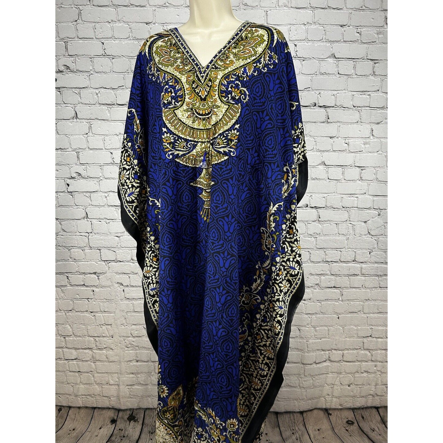 NF Blue Multicolor Light Weight Art Deco Adjustable Waist Kimono Free Size