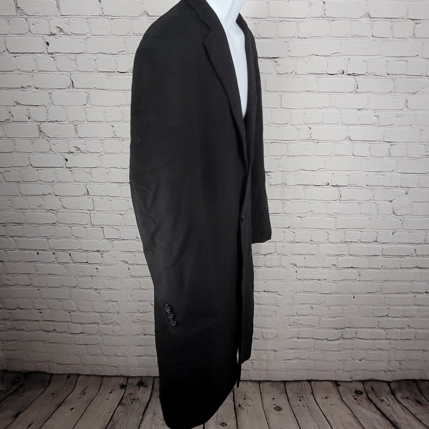 Elegance Antica Sartoria Black Wool Blend Italian Design Buttoned Over Coat 48