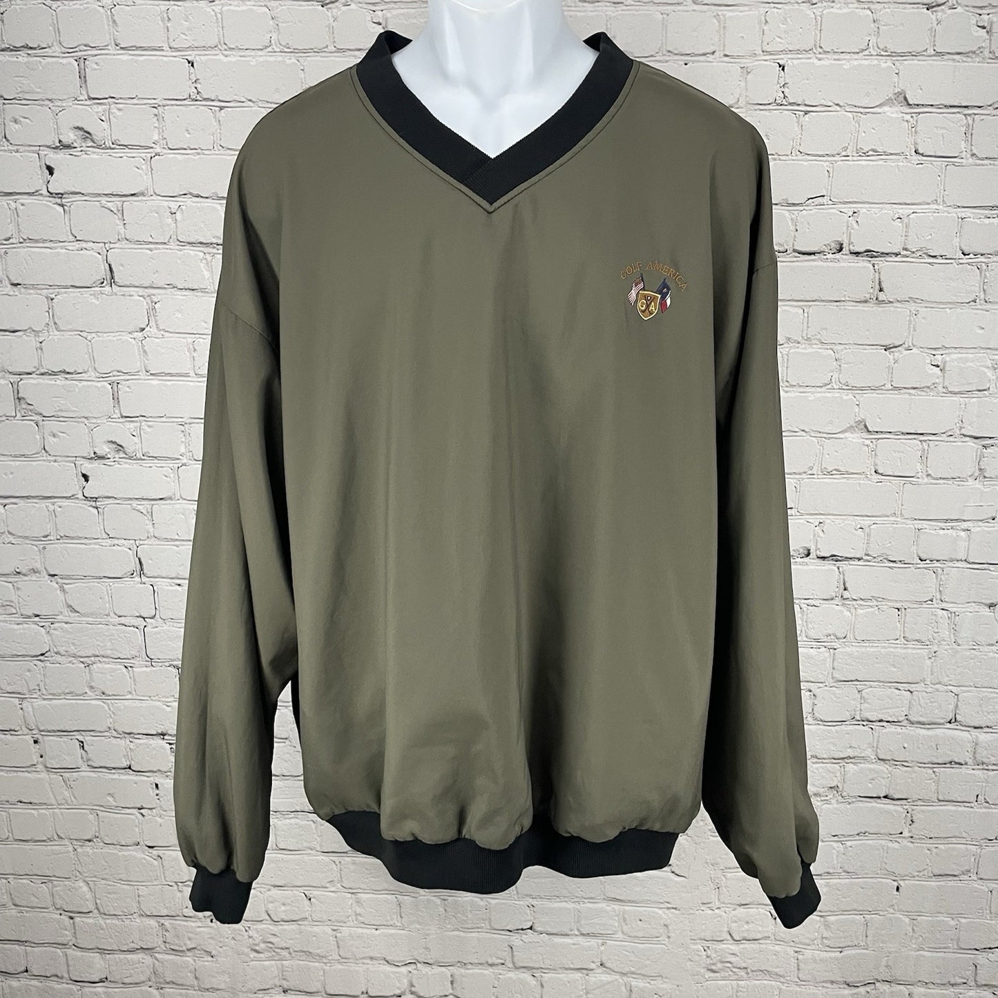 Forrester’s Outerwear Green Reversible Golf America V Neck Pullover USA Size 2XL