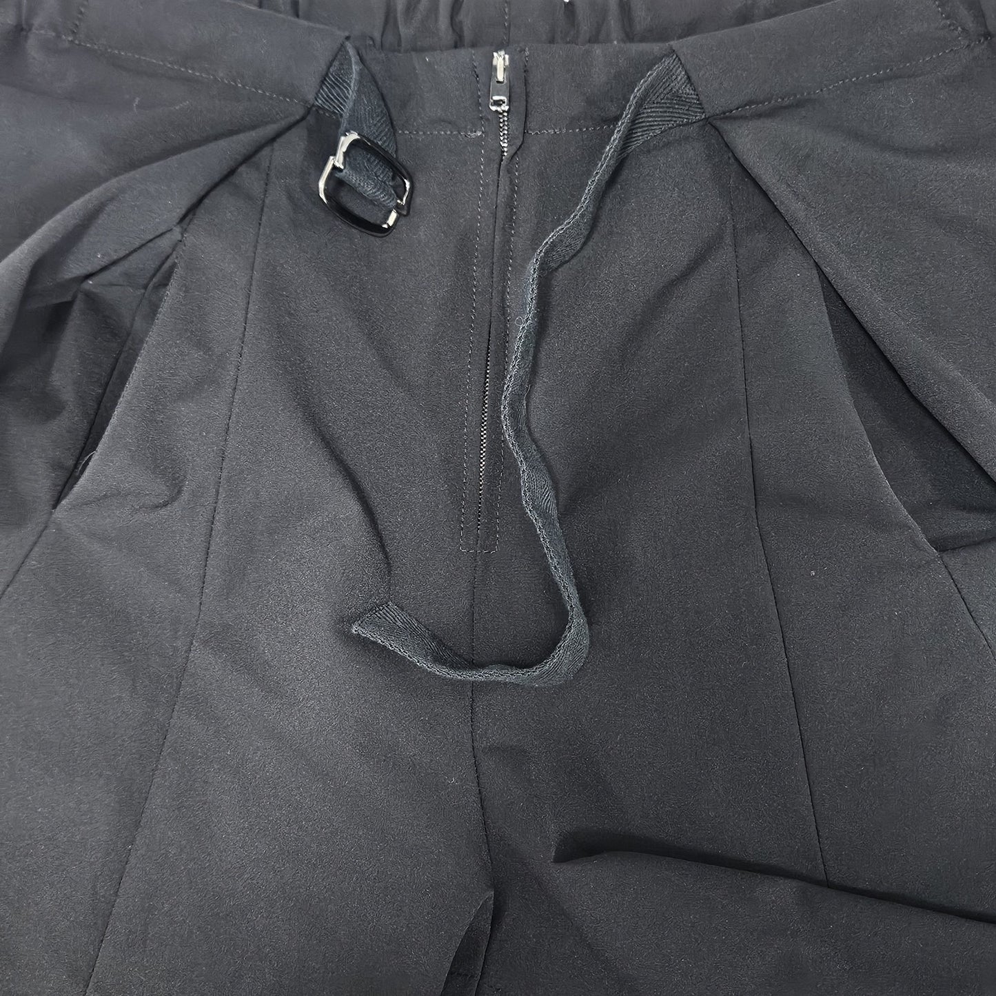 Zero + Maria Cornejo Black Belted High Rise Wide Leg Pants NY USA 8 (29x25)