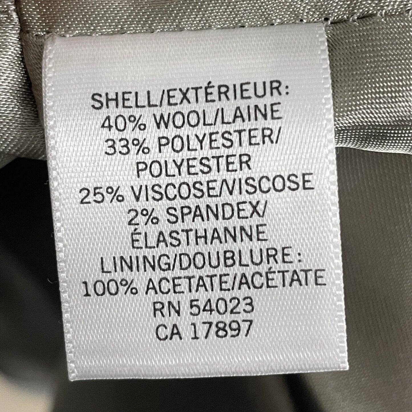NWT Banana Republic Grey Wool Blend Herringbone 1 Button Peak Blazer Size 4