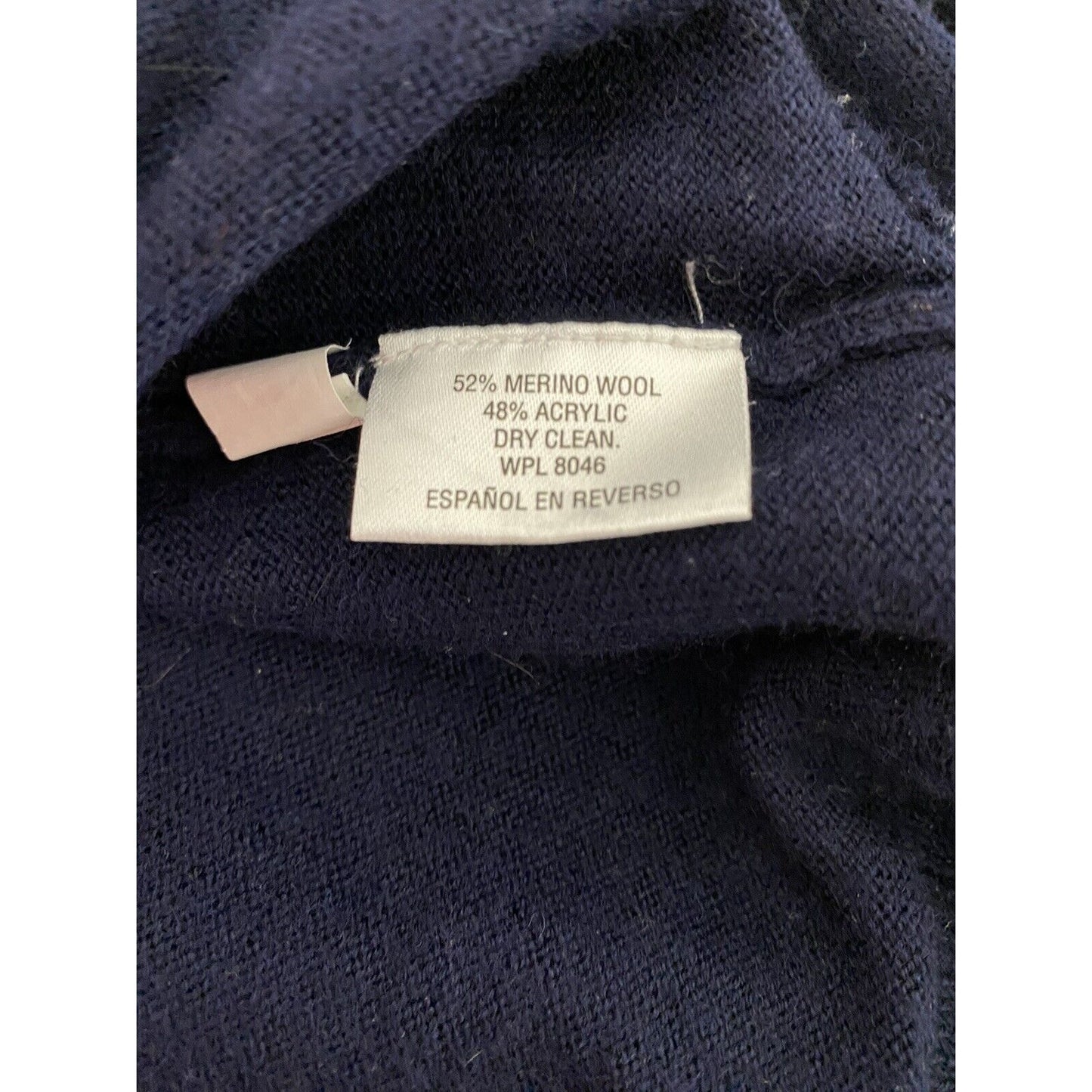Club Room Dark Blue Wool Blend V Neck Pullover Sweater M Medium