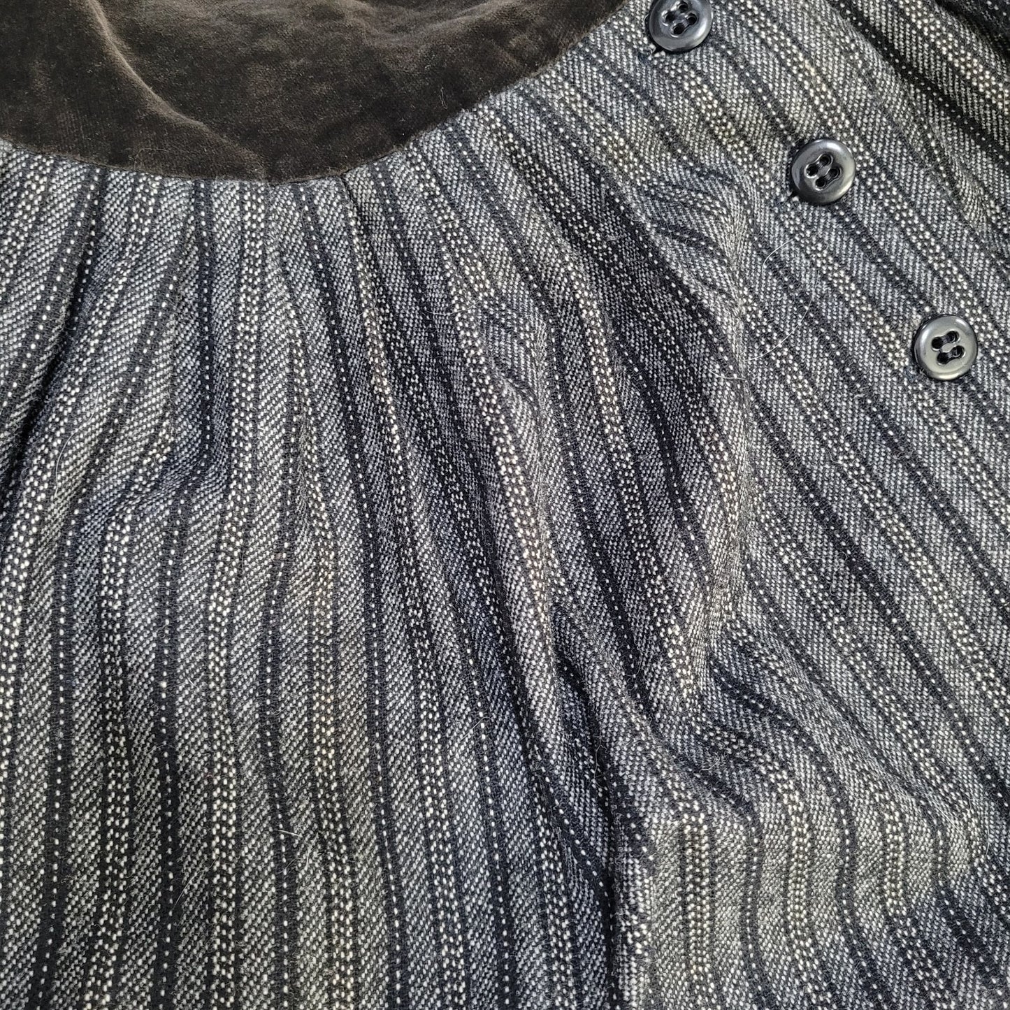 VTG New Expressions Bobbie Brooks Wool Blend Velvet Accents Midi Skirt USA 9/10