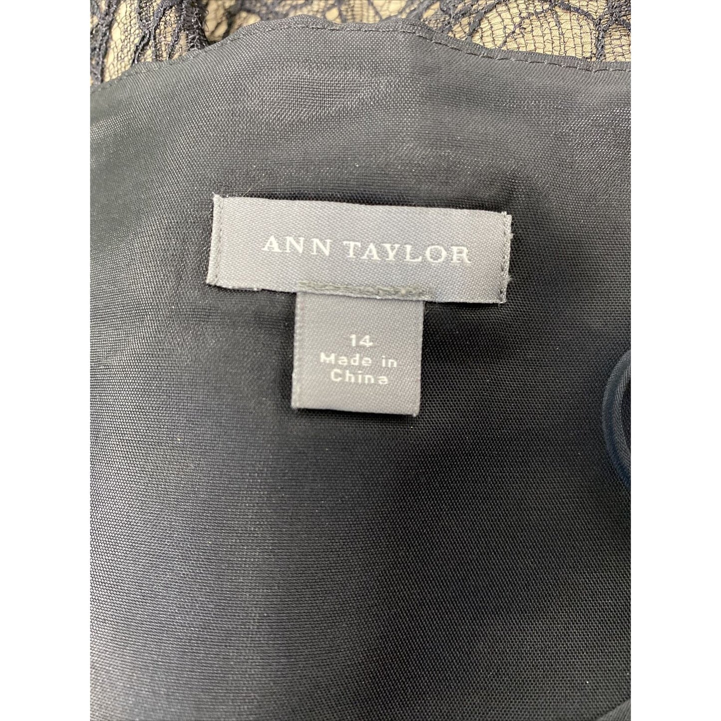 Ann Taylor 100% Silk Lacey Floral Spaghetti Strap Lined Side Sip Dress 14
