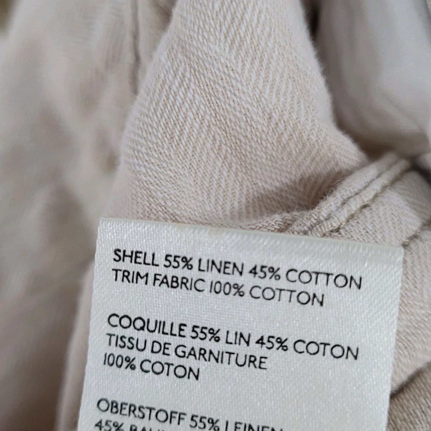 Free People Beige Linen Cotton Blend Reworked Painters Overalls Jumpsuit Large L