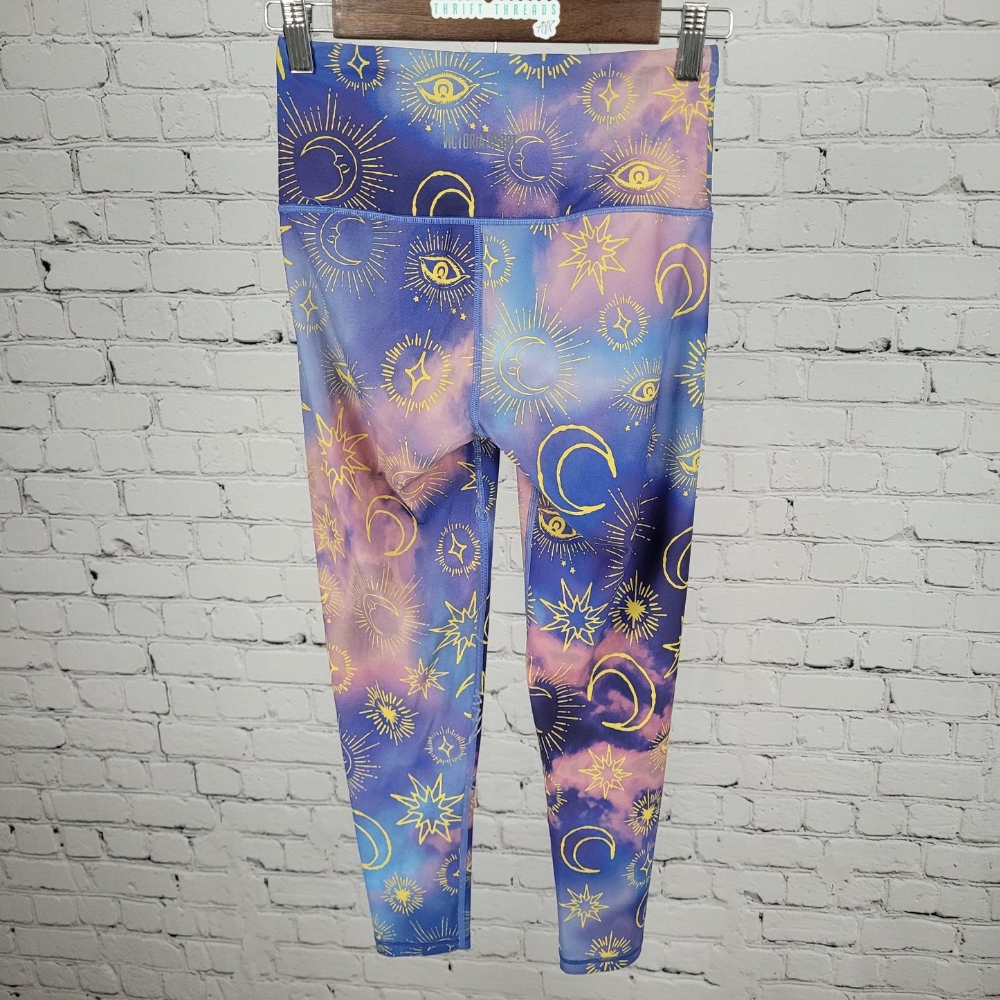 Victoria Sport Tie Dye Moon & Stars Leggings Yoga Pants Size Small S (24x24)
