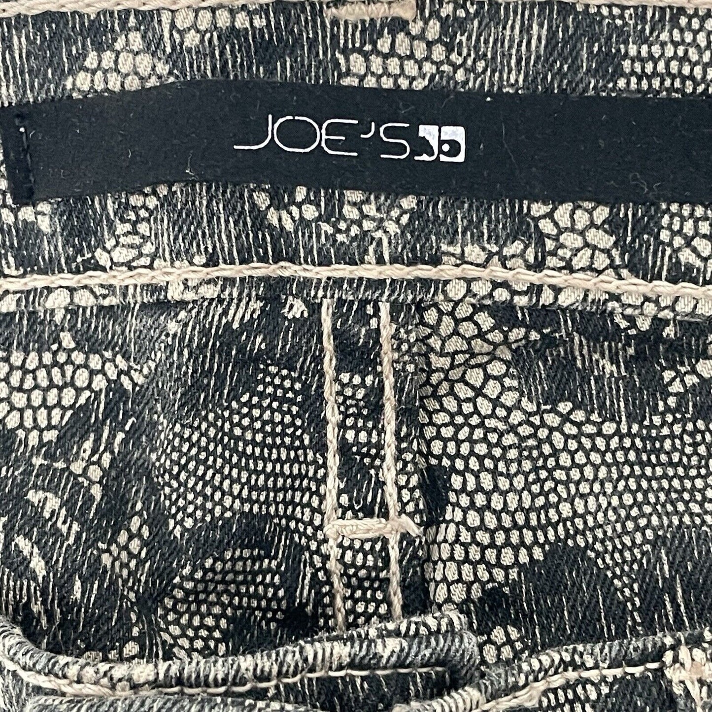 Joe’s Jeans Black Nude Lace Print Skinny Mid Rise Pants USA Made Size 28 (28x32)