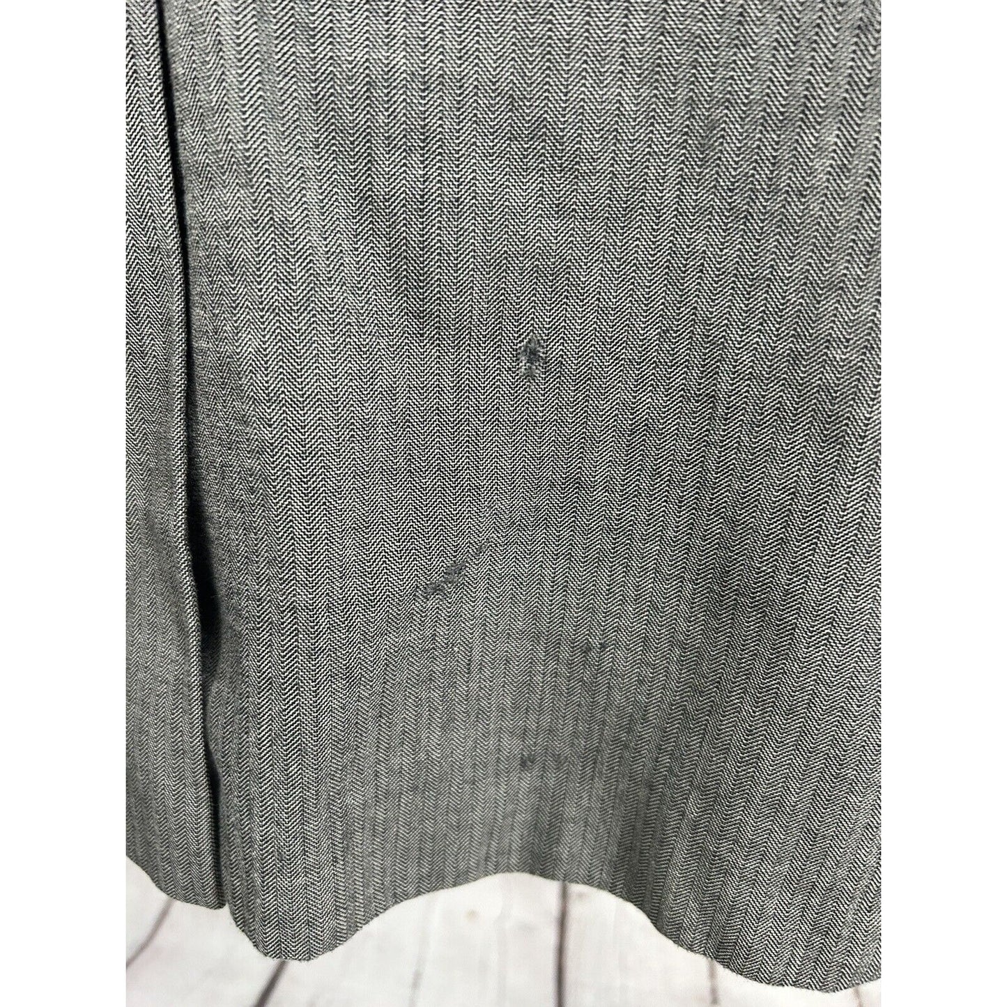 VTG Alan Lebow Black White Herringbone Worsted Wool Aragon Jacket Blazer 42R