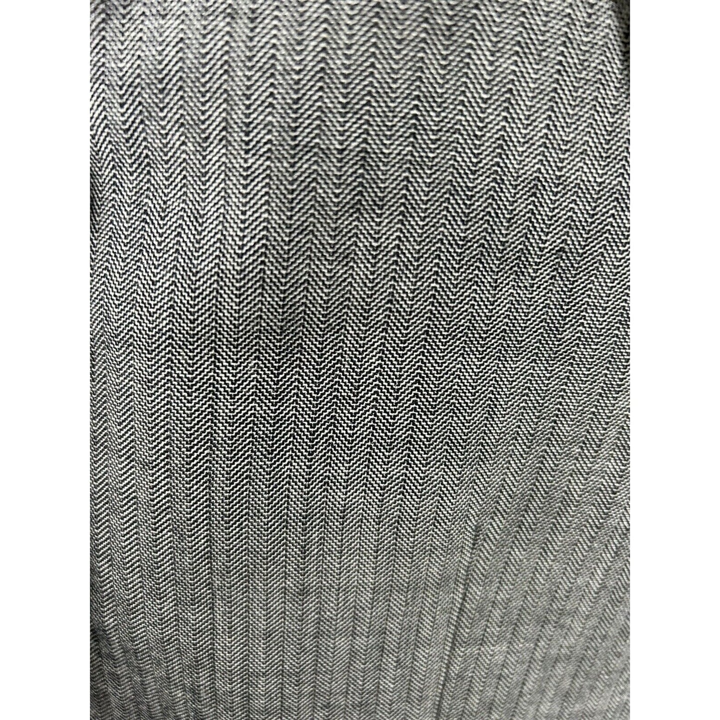 VTG Alan Lebow Black White Herringbone Worsted Wool Aragon Jacket Blazer 42R