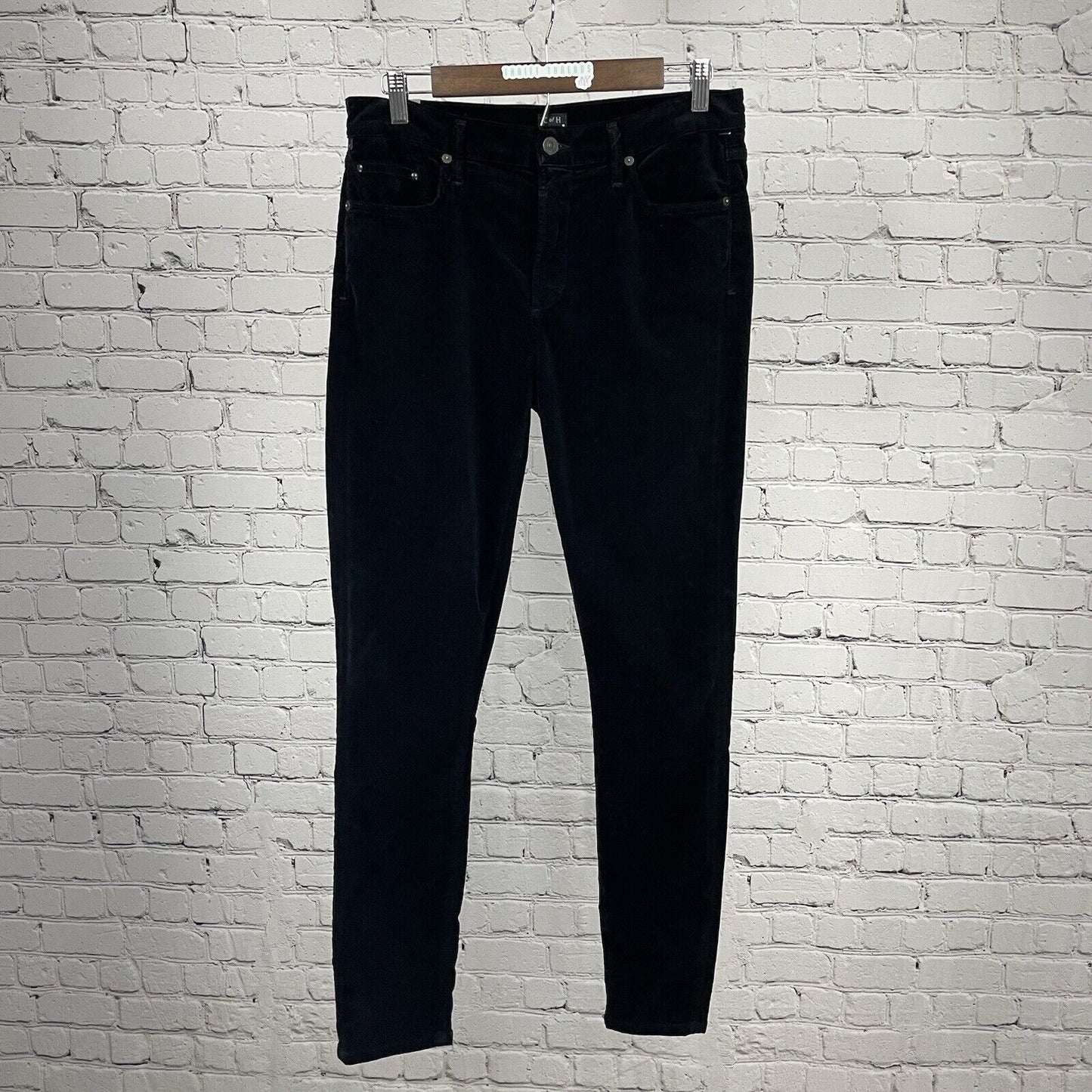 Citizens Of Humanity Black Velvety Rocket Hi-Rise Skinny Pants Size 30 (30x28)