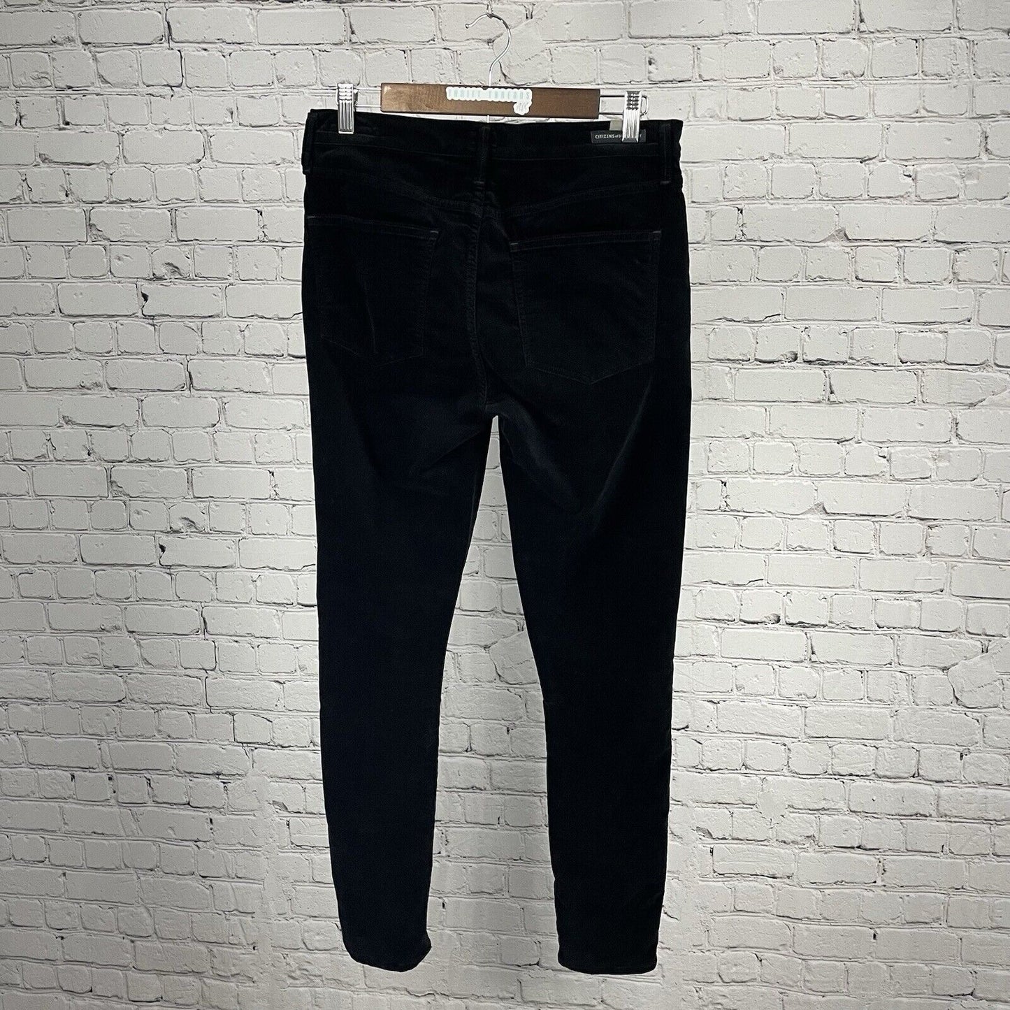 Citizens Of Humanity Black Velvety Rocket Hi-Rise Skinny Pants Size 30 (30x28)