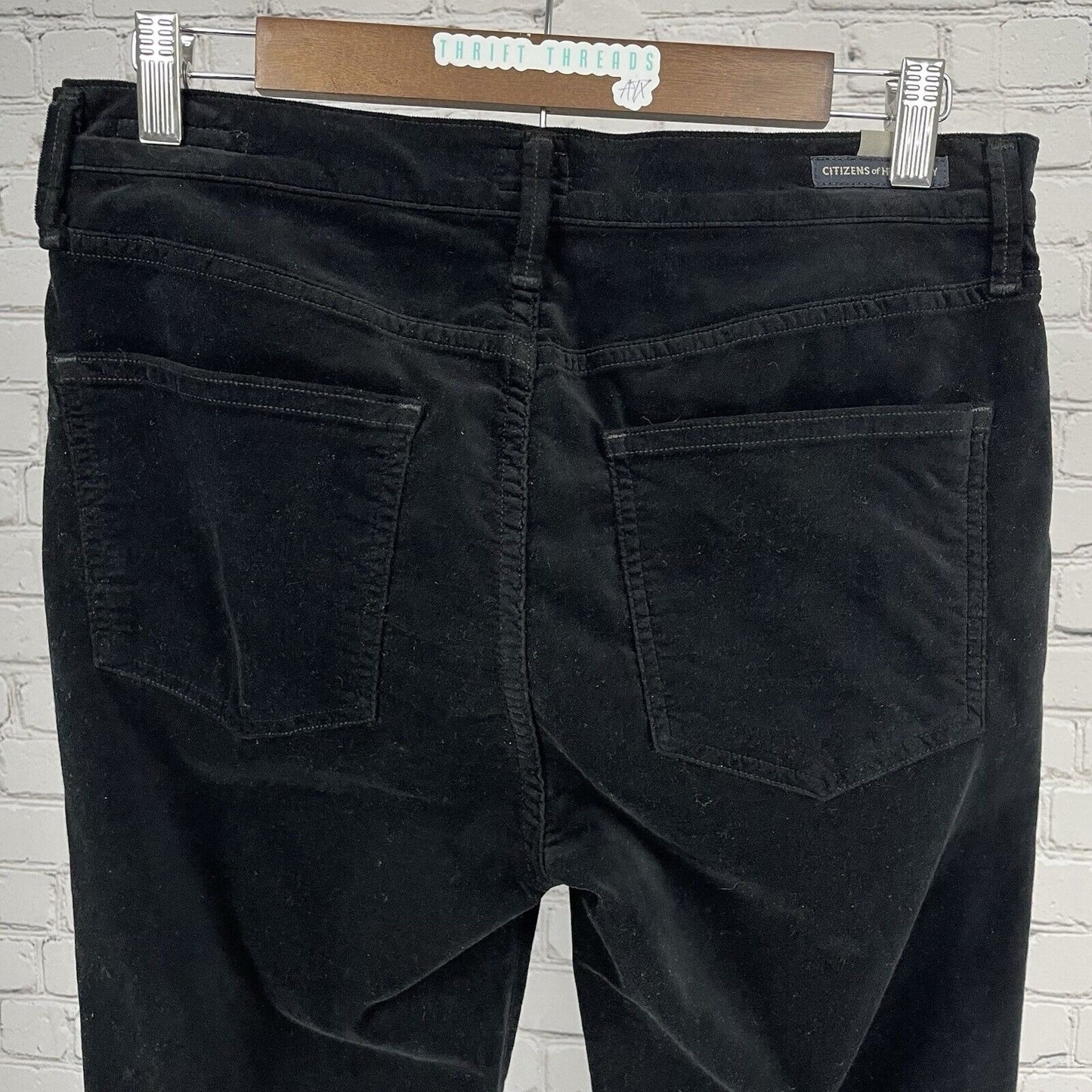 Citizens Of Humanity Black Velvety Rocket Hi-Rise Skinny Pants Size 30 (30x28)
