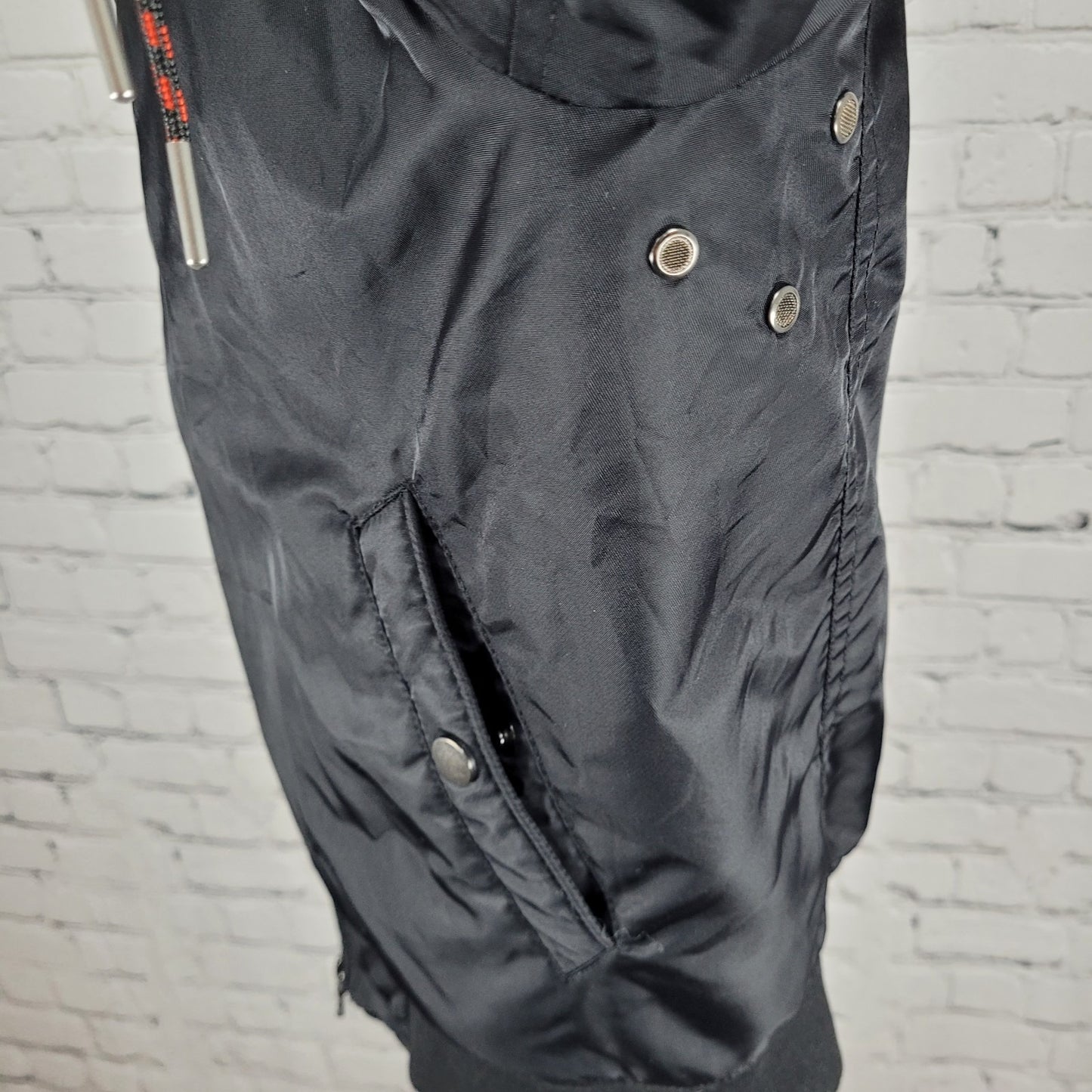 August Mcgregor Black Nylon Full Zip Inner Pocket Bomber Jacket Size Small S
