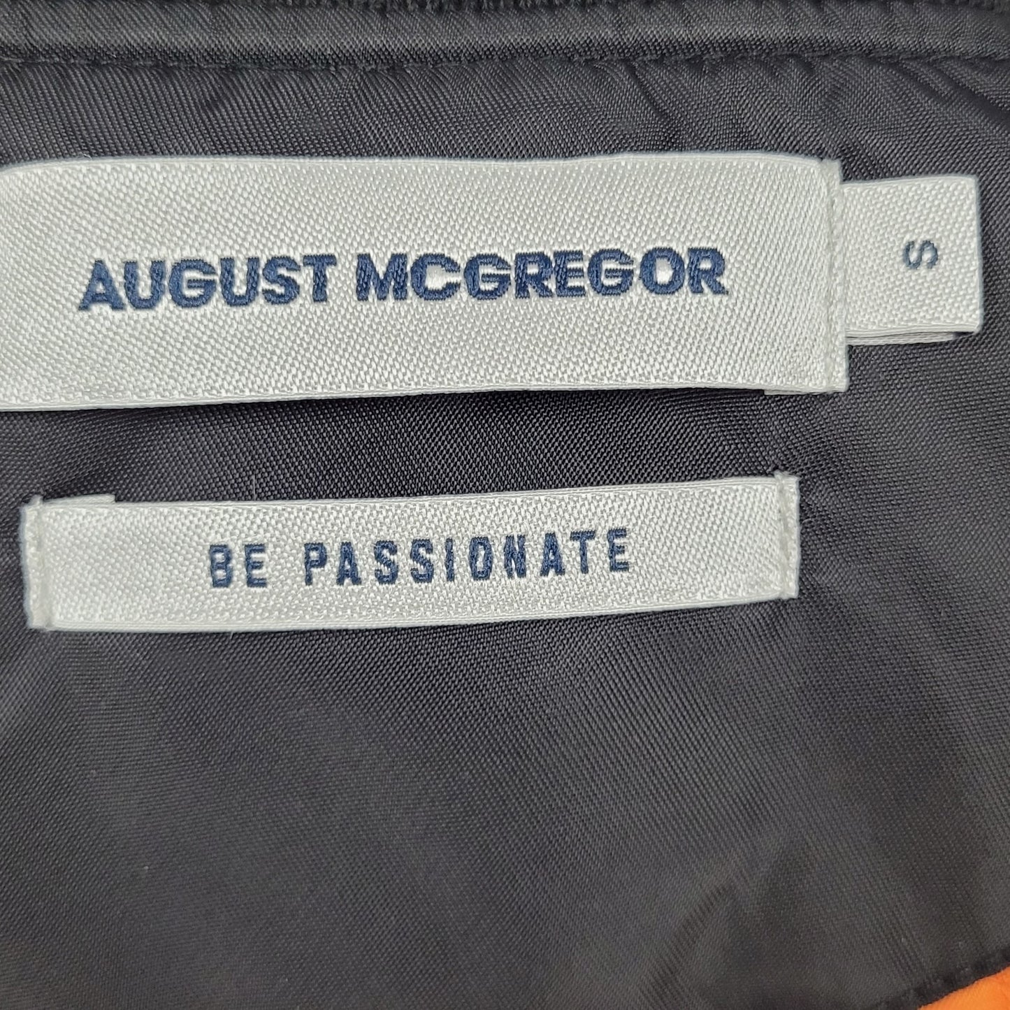 August Mcgregor Black Nylon Full Zip Inner Pocket Bomber Jacket Size Small S