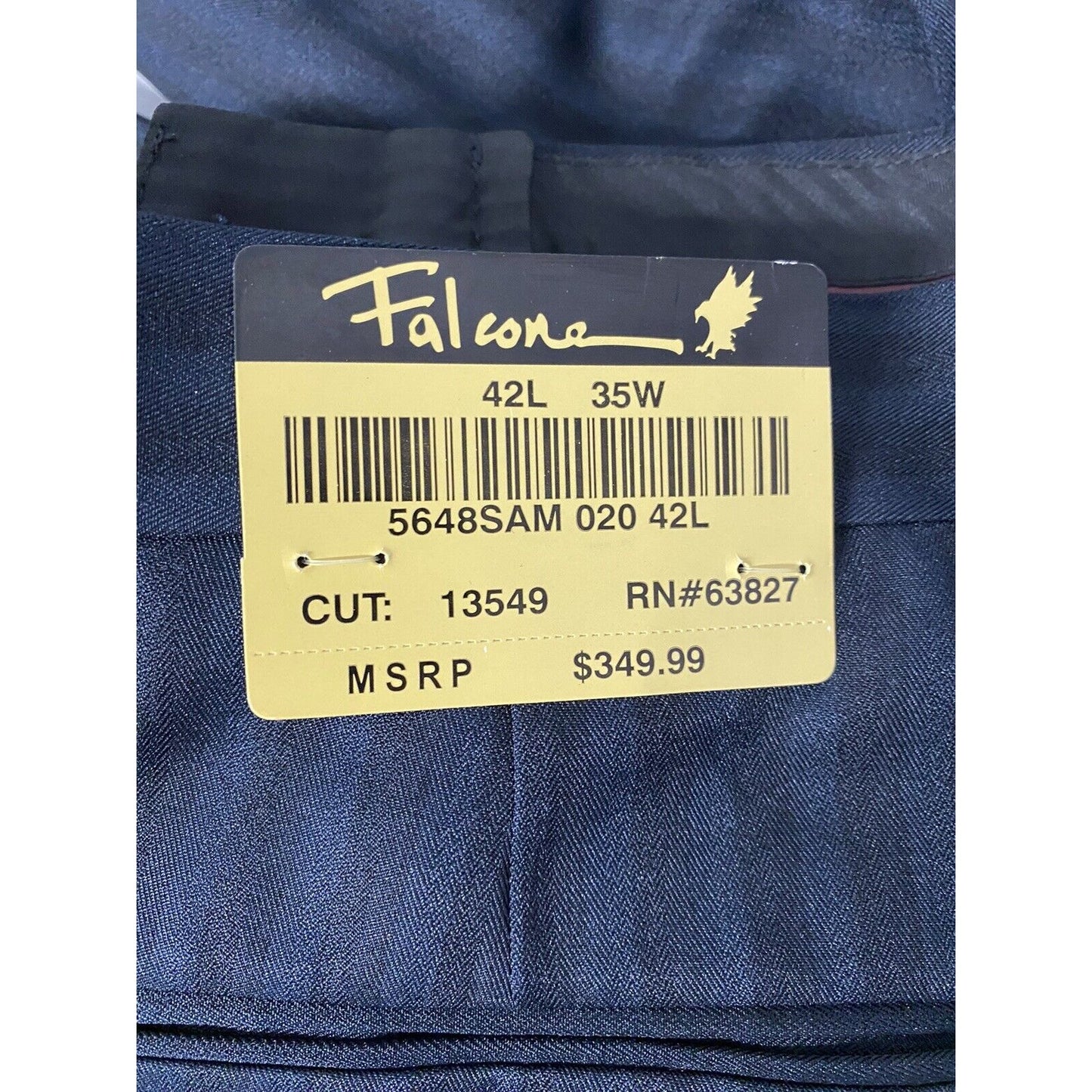 NWT Falcone Superlative 150s Blue Black Striped Pant Suit 42L 35W