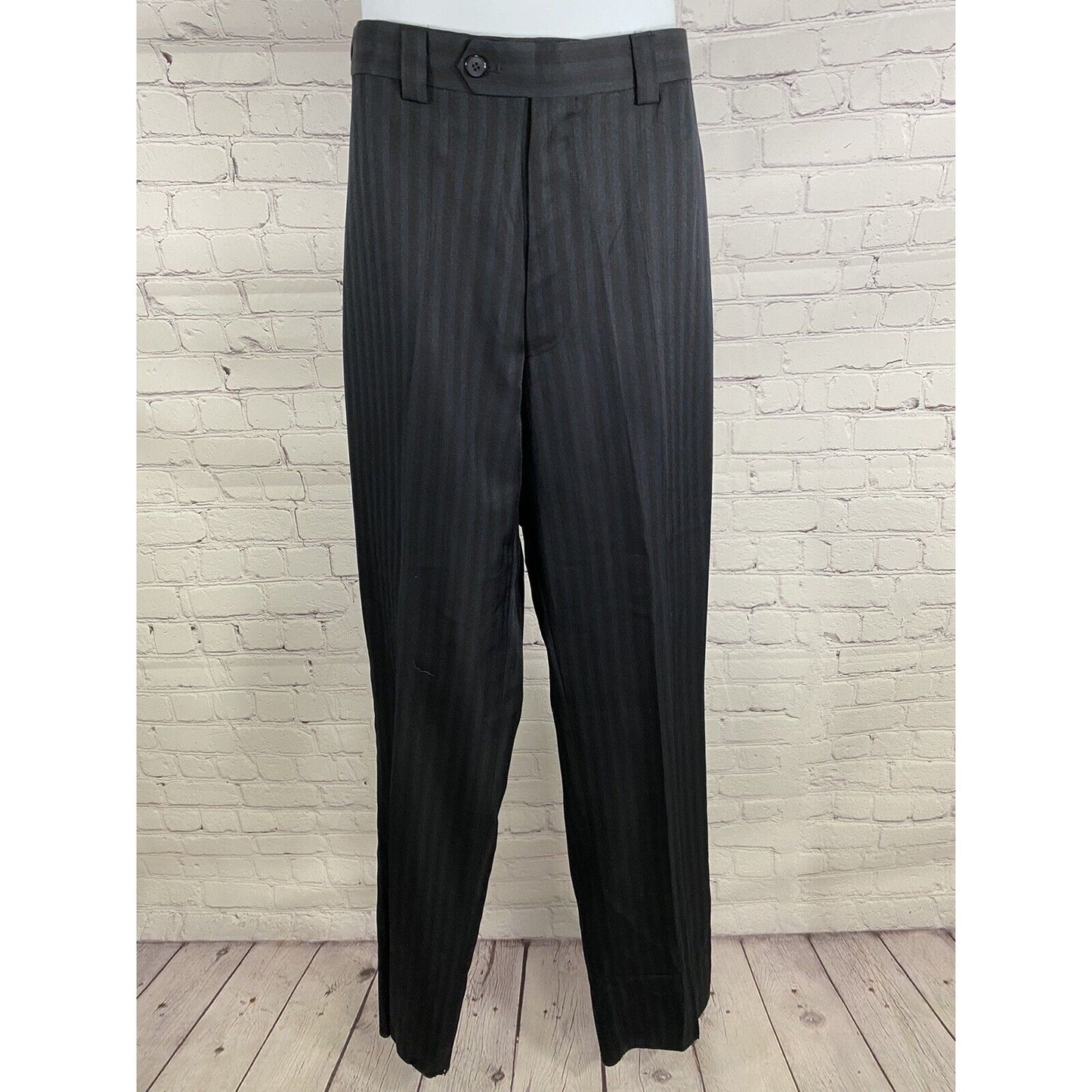 NWT Falcone Superlative 150s Blue Black Striped Pant Suit 42L 35W