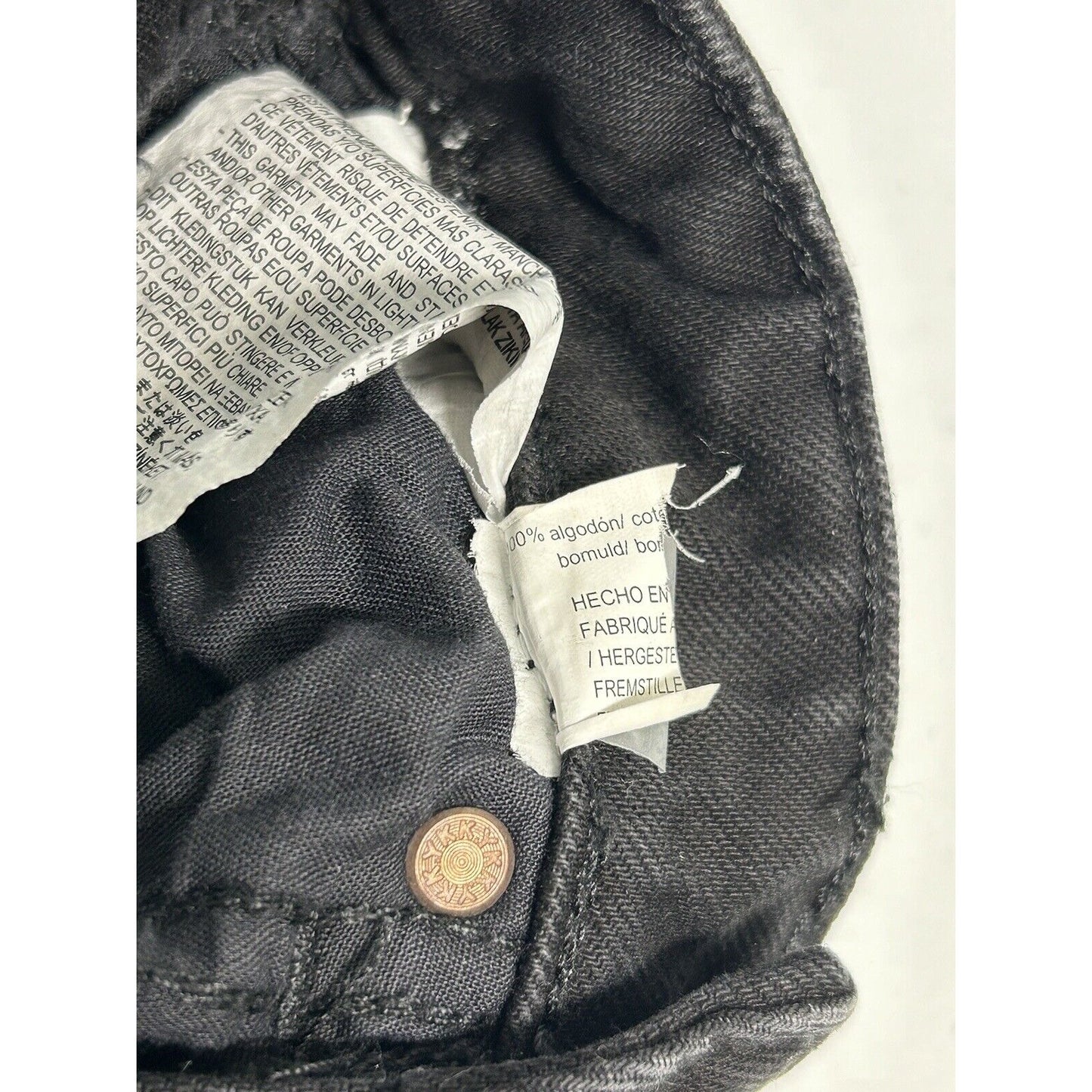 Zara Womens Black Button Fly Straight Leg 100% Cotton High Rise Jeans 0 (22x26)