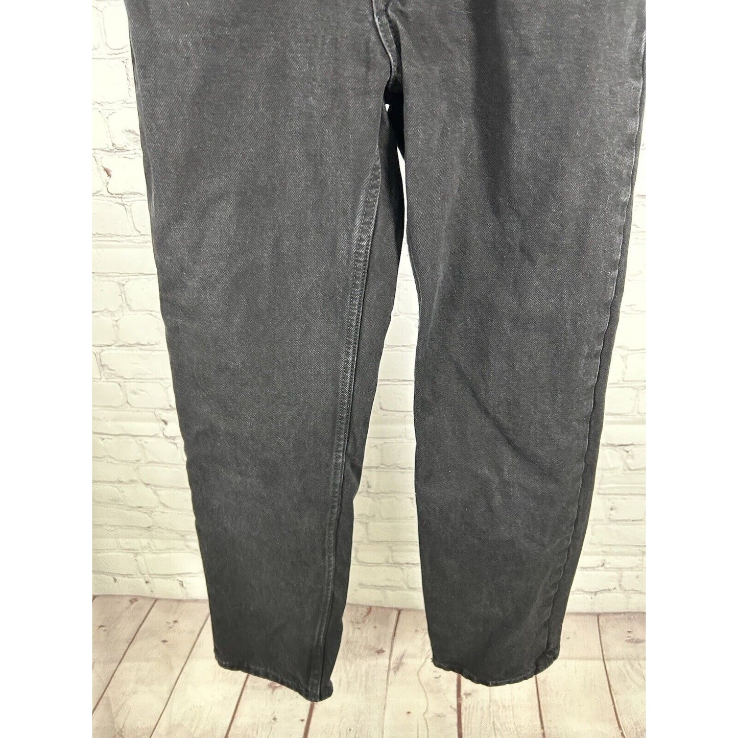 Zara Womens Black Button Fly Straight Leg 100% Cotton High Rise Jeans 0 (22x26)