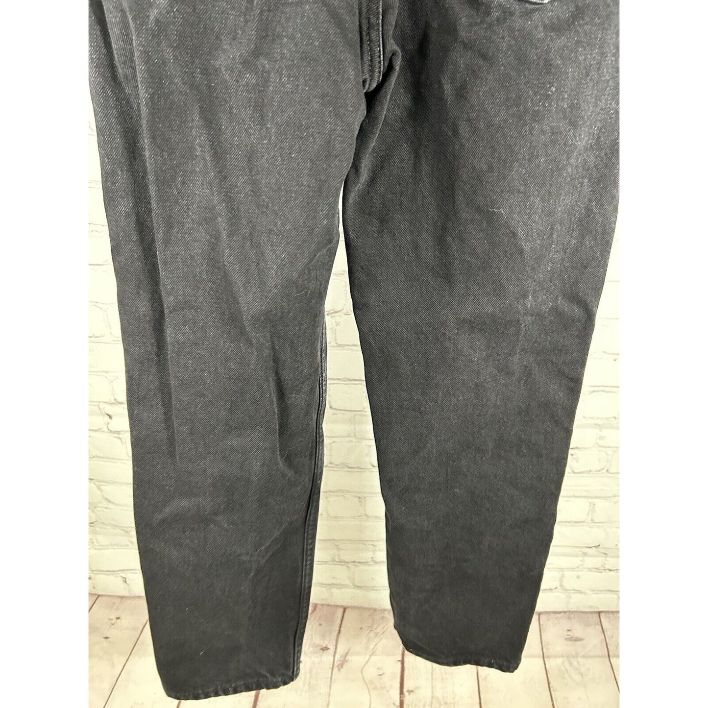 Zara Womens Black Button Fly Straight Leg 100% Cotton High Rise Jeans 0 (22x26)