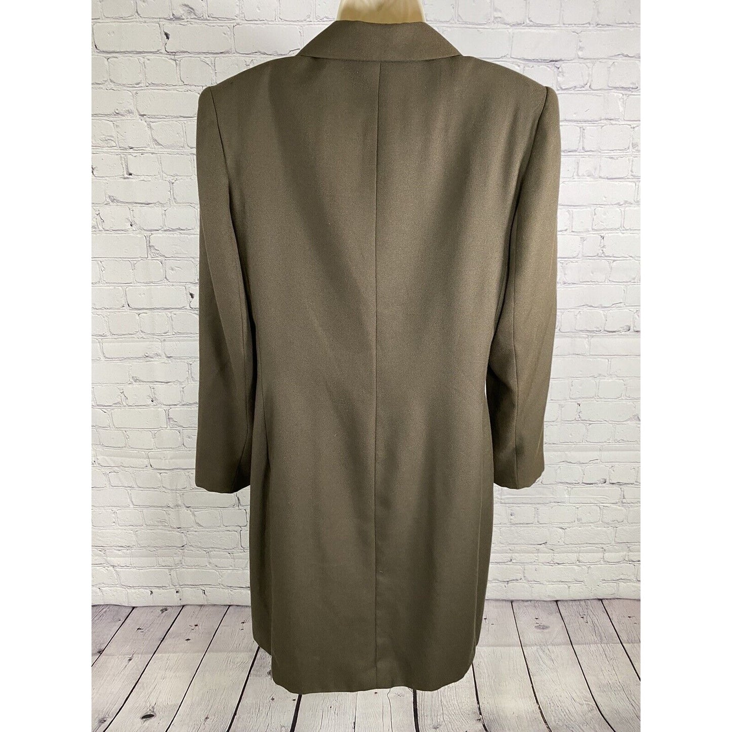 VTG Chad Stevens Ltd Long Forrest Green 3 Button Coat Jacket Lined Womens 8