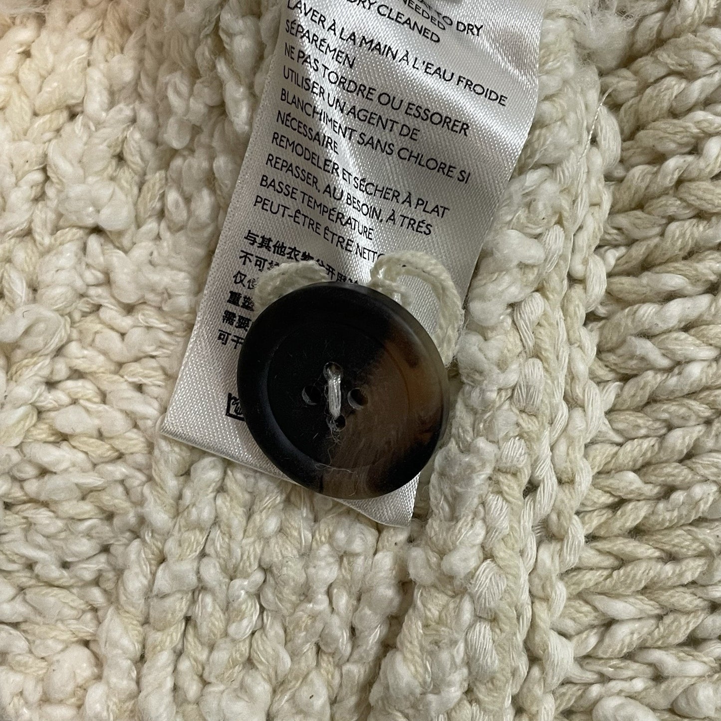 By Anthropologie Ivory Chunky Knit Crochet Soft Oversized Sweater Poncho XS/S
