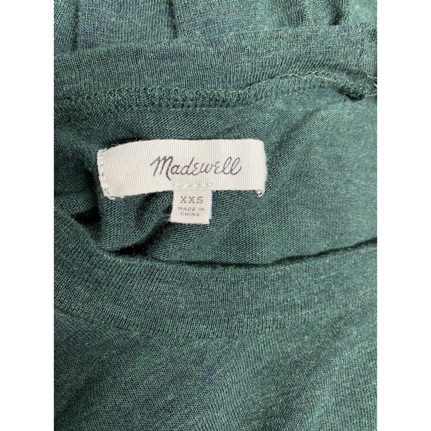 Madewell Green Pullover Short Sleeve Knee Length T Shirt Dress XXS