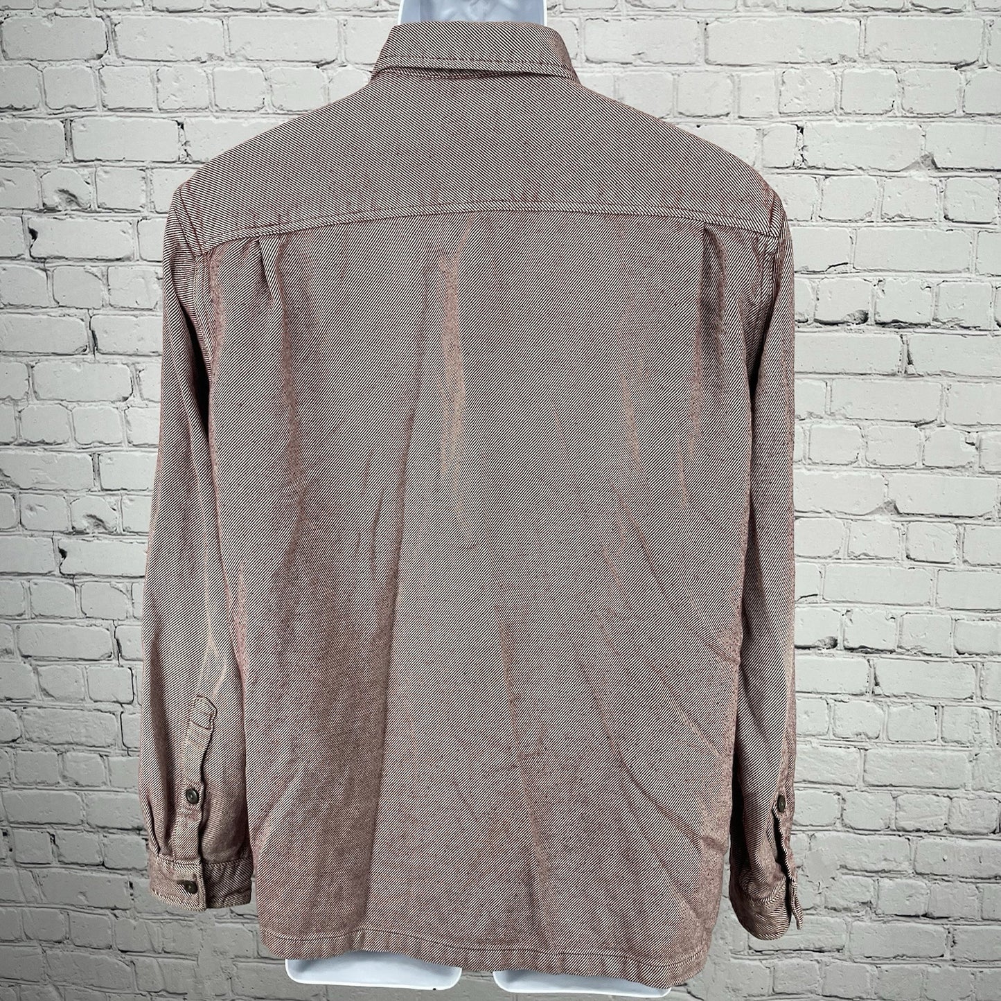 Patagonia Red Striped Organic Cotton Button Up Long Sleeve Shirt Size Medium M