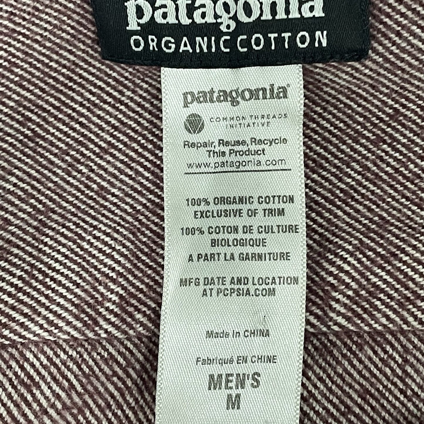 Patagonia Red Striped Organic Cotton Button Up Long Sleeve Shirt Size Medium M