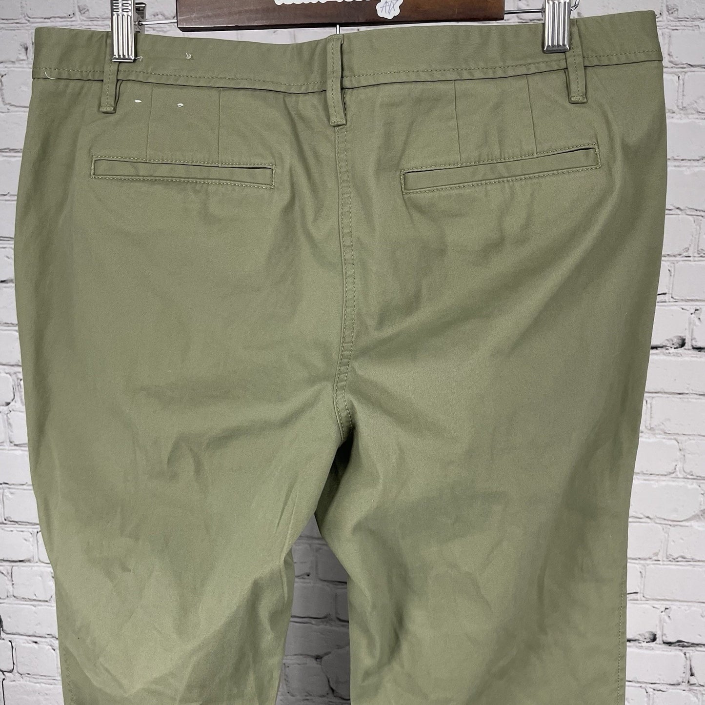 Talbots Green Cotton Relaxed Chino Mid Rise Stretch Tapered Pants Size 12P