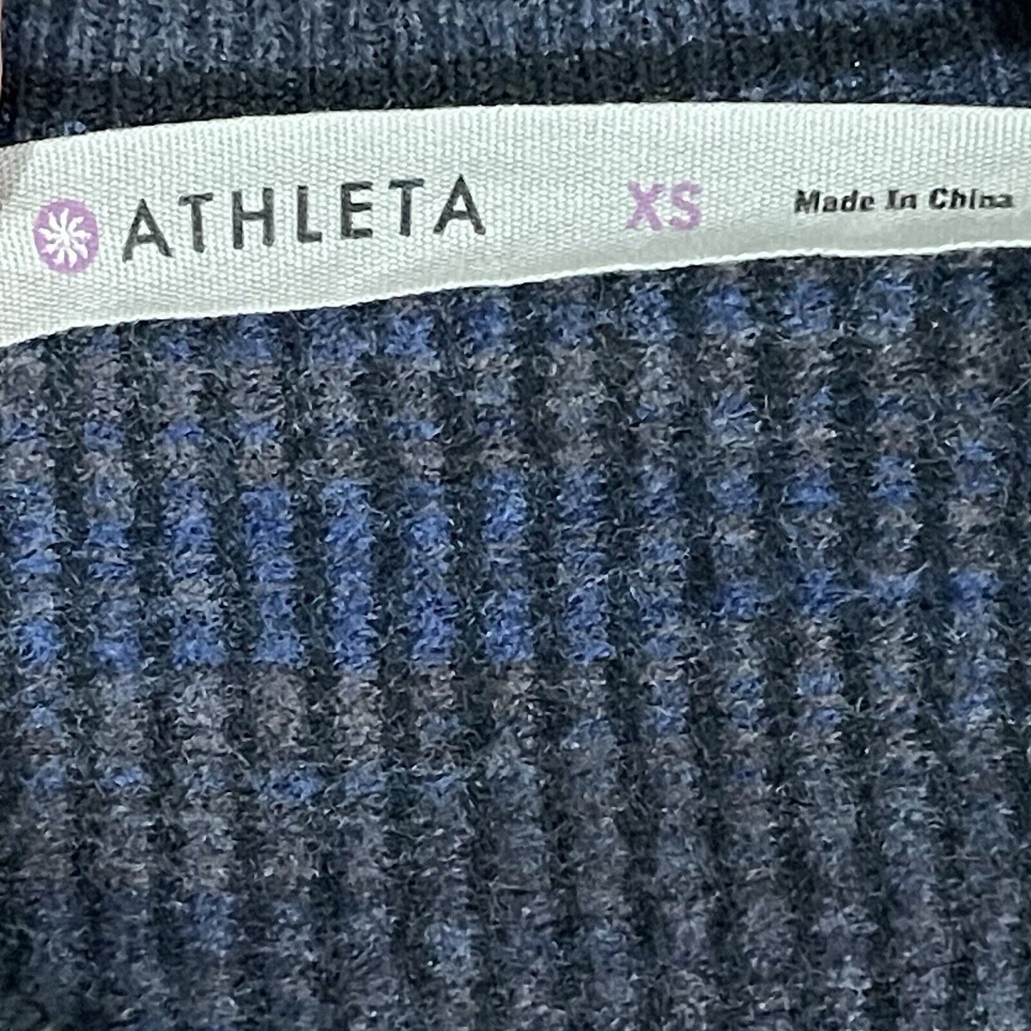 Athleta Blue Grey Wool Blend Sweater Short Sleeve Flare Ribbed Dress Size XS