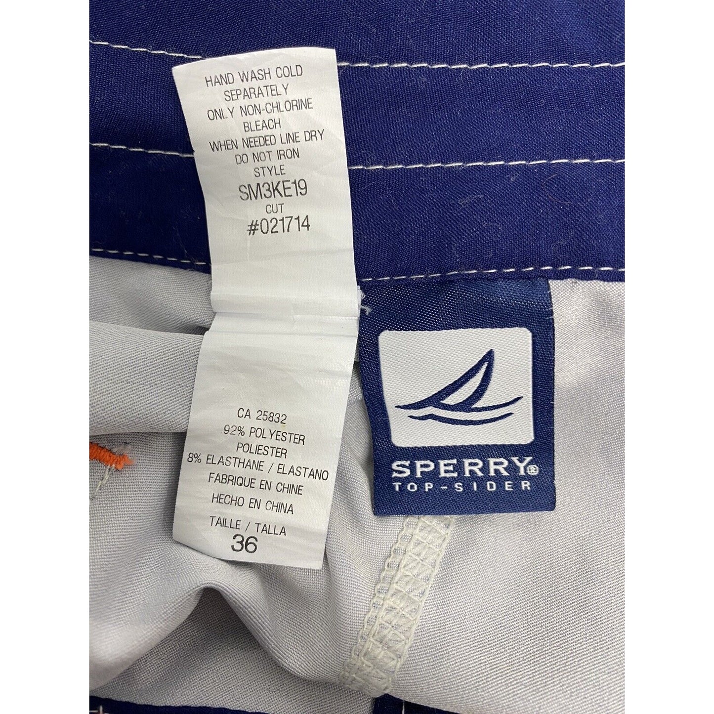 Sperry Top Sider Multicolor Striped Board Short Swim Trunks Men’s 36