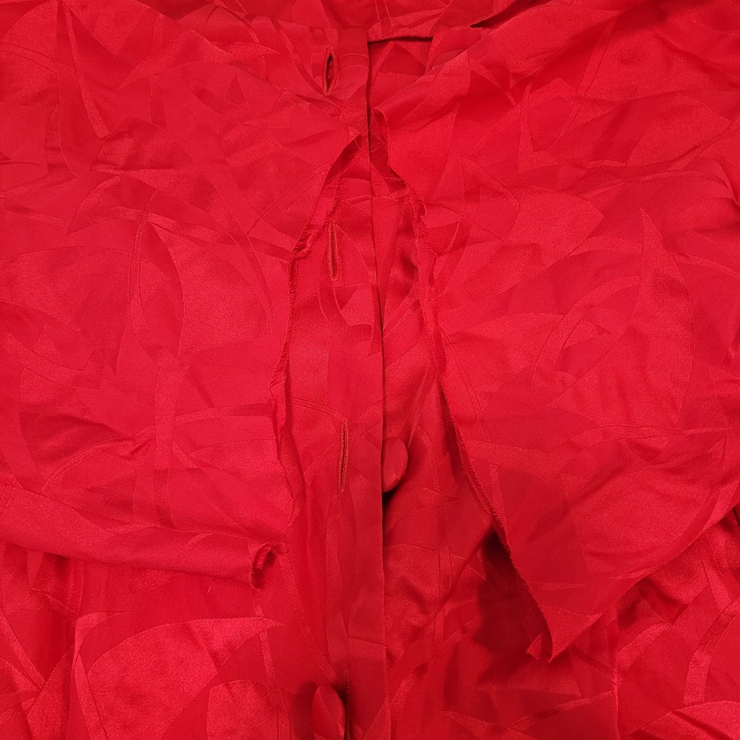 VTG Nordstrom Towne Square Red 100% Silk Puff Sleeve Pleated Shift Dress Size 8