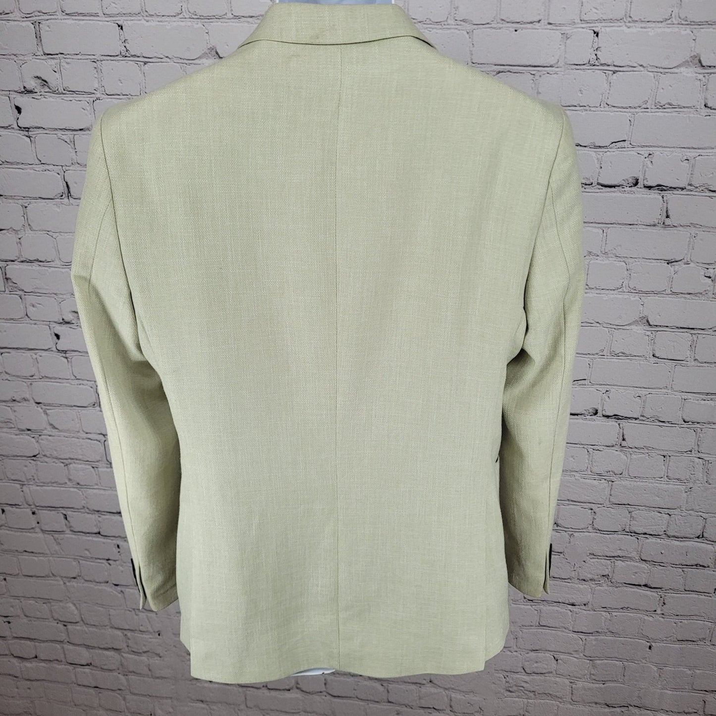 Eleganza Black Light Green Super 140's Slim Fit Blazer Sport Coat Size 36R