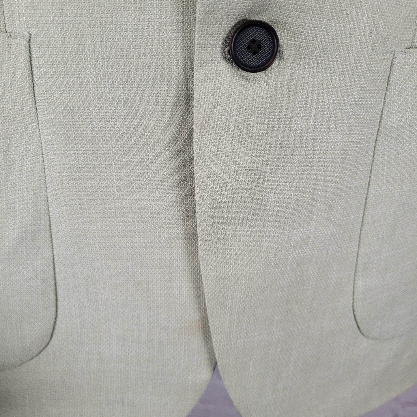 Eleganza Black Light Green Super 140's Slim Fit Blazer Sport Coat Size 36R