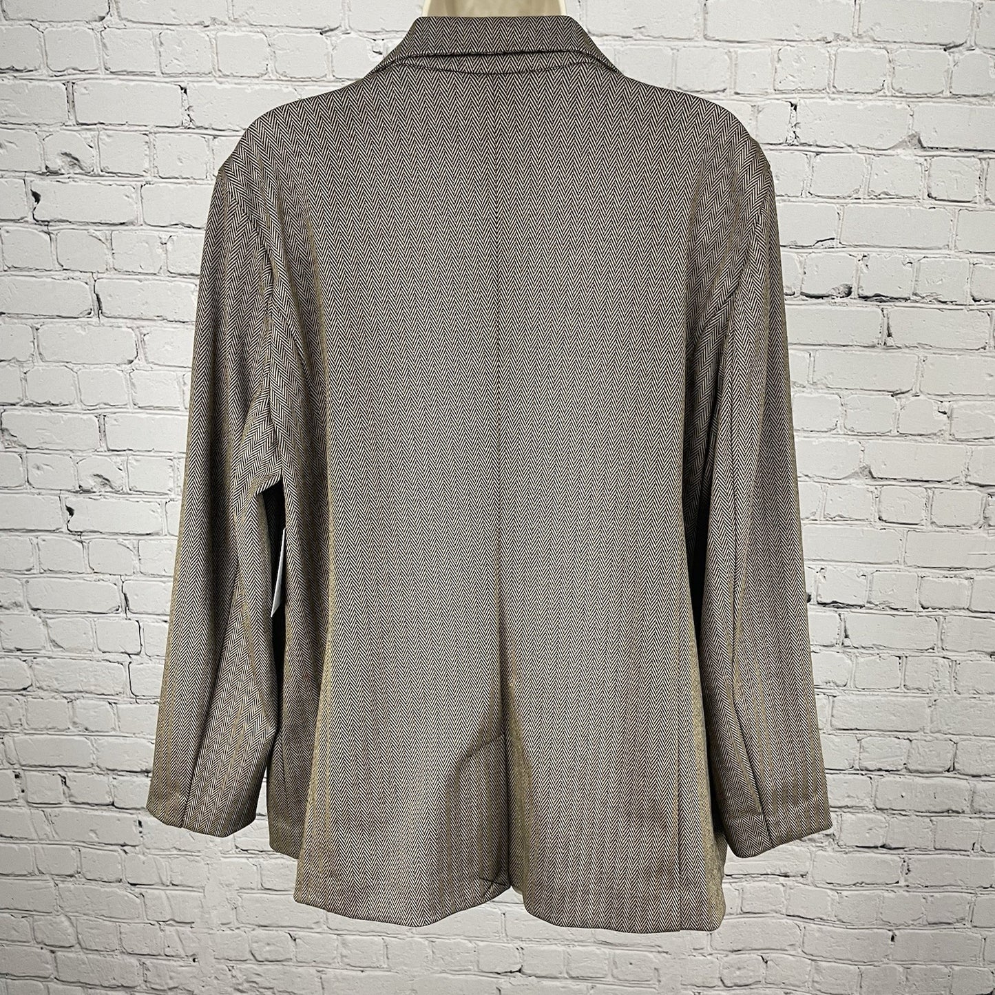 NWT Croft & Barrow Brown Herringbone 1 Button Vented Unlined Blazer Size PXL