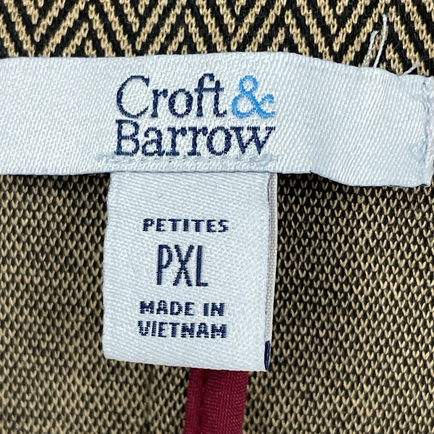 NWT Croft & Barrow Brown Herringbone 1 Button Vented Unlined Blazer Size PXL