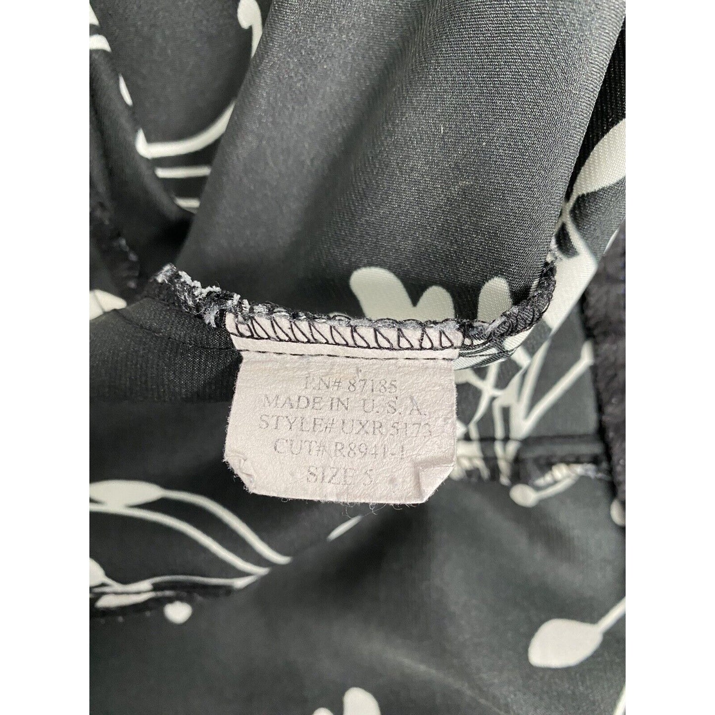 VTG Ruby Rox Black White Blue Satin Floral Sleeveless Tent Mini Dress 5 XS