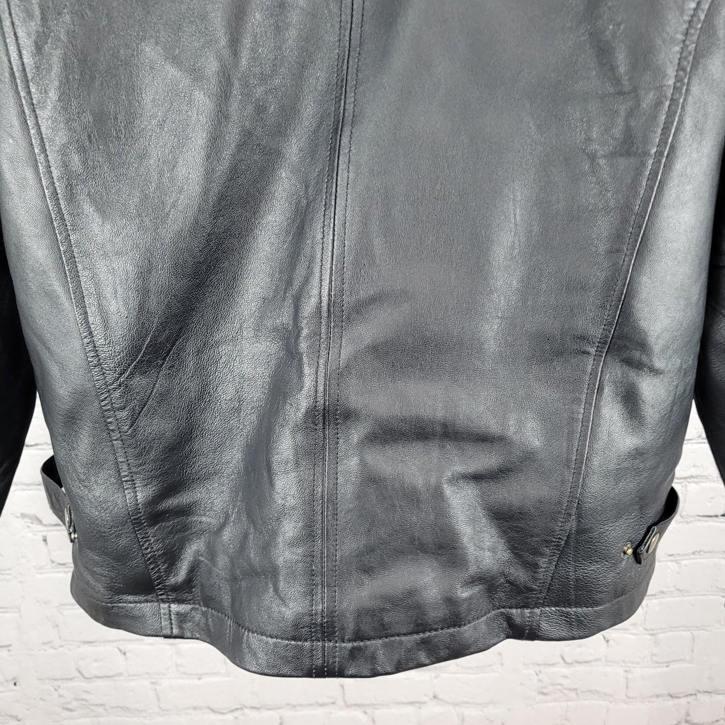 World Poker Tour Burk's Bay Black Genuine Leather Full Zip Jacket Size XL