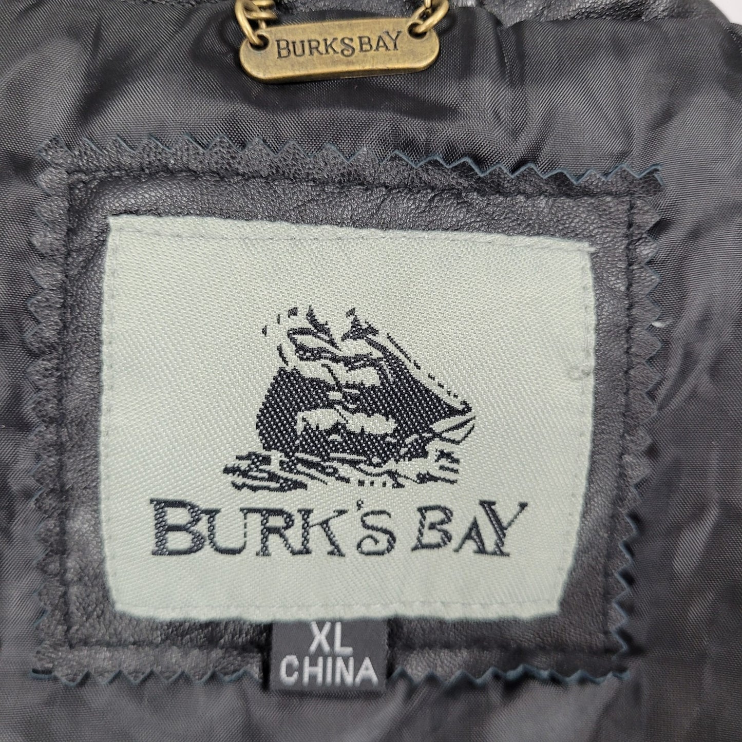 World Poker Tour Burk's Bay Black Genuine Leather Full Zip Jacket Size XL