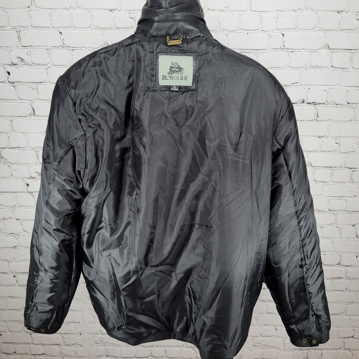 World Poker Tour Burk's Bay Black Genuine Leather Full Zip Jacket Size XL