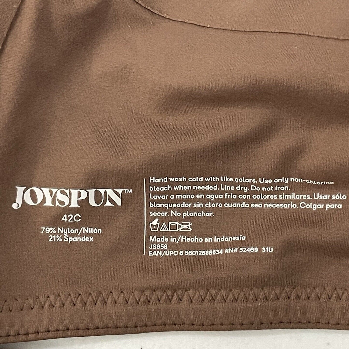 Joyspun Brown Nude Underwire Lightly Lined Bra Size 42C