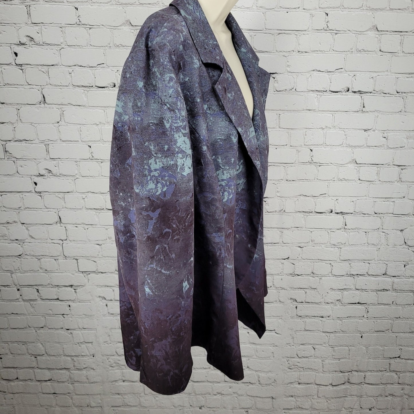 Coldwater Creek Blue & Purple Lightweight Open Notch Blazer Jacket Size 20