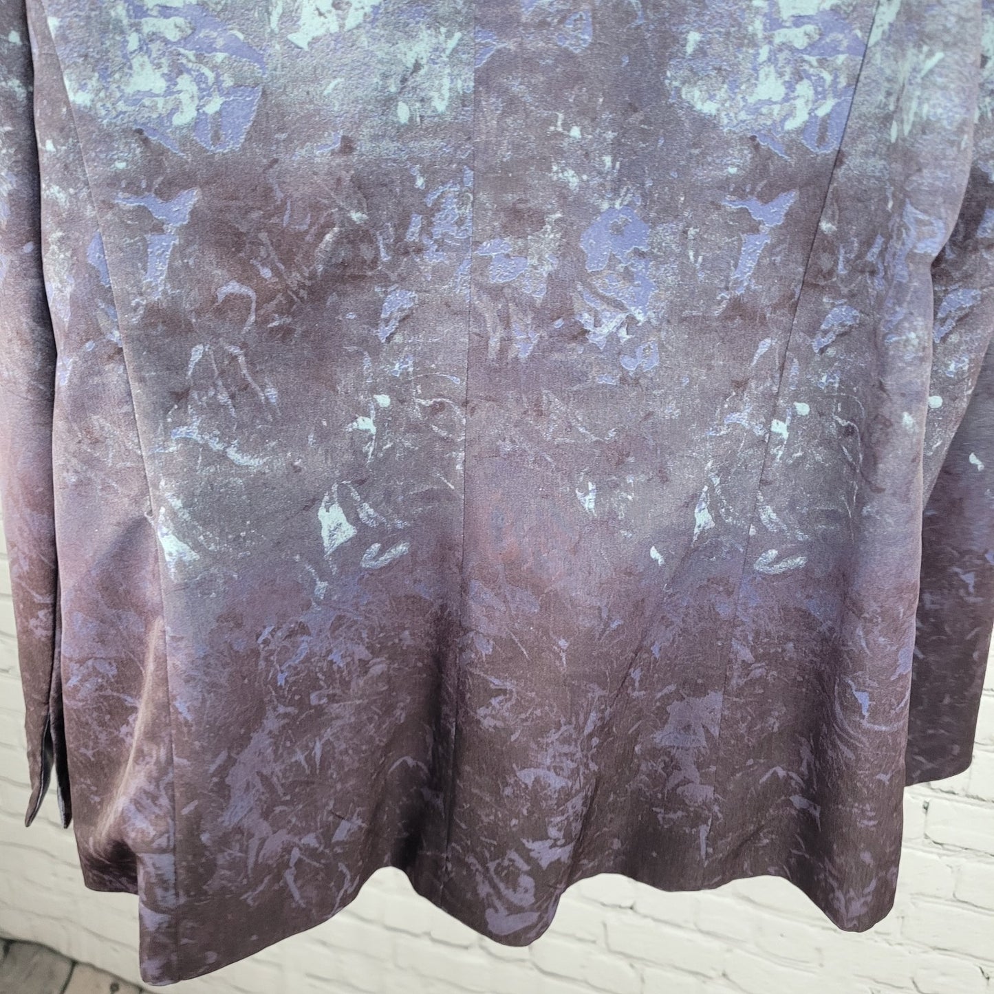 Coldwater Creek Blue & Purple Lightweight Open Notch Blazer Jacket Size 20