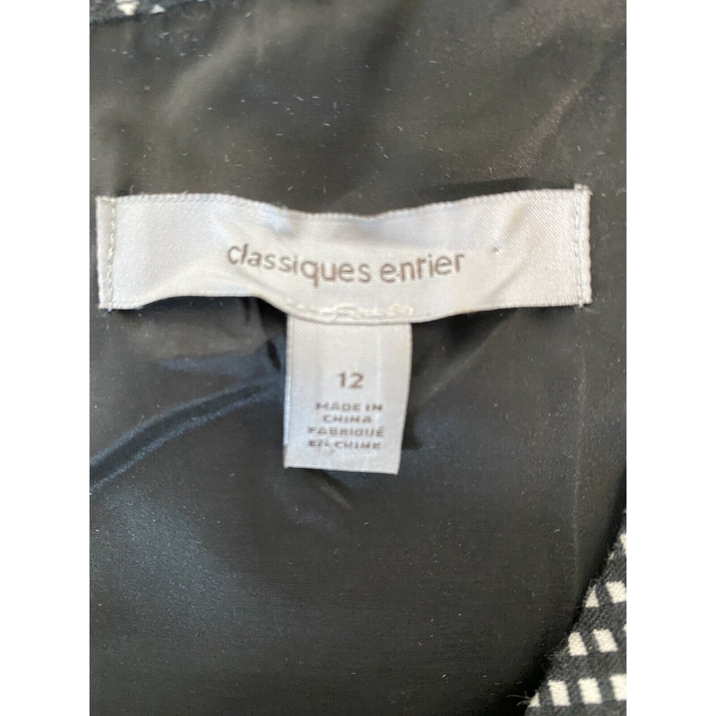Classiques Entier Black and White Checkered Belted A-Line Dress Pockets Size 12