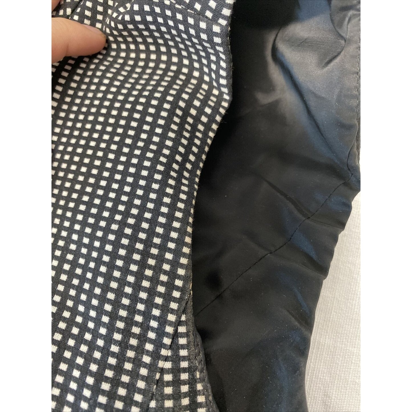 Classiques Entier Black and White Checkered Belted A-Line Dress Pockets Size 12