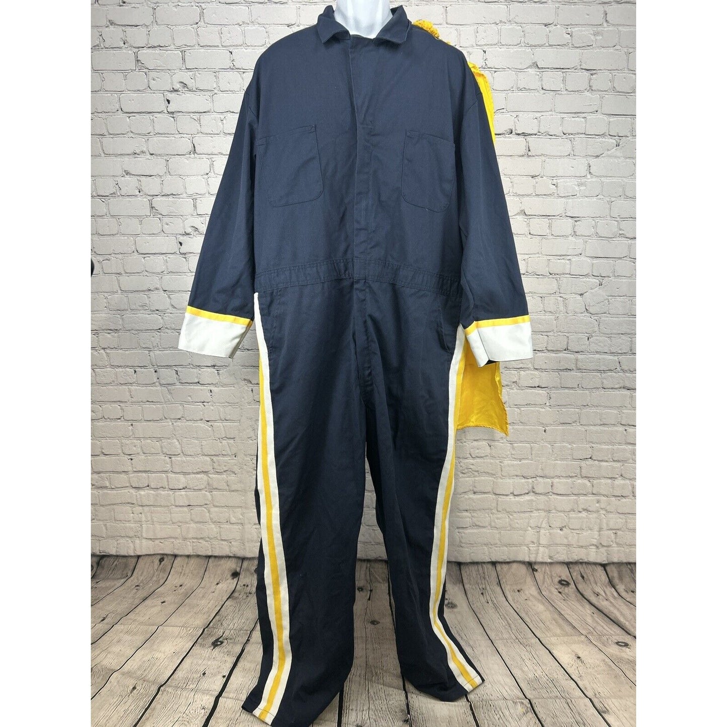 Red Kap Blue Yellow Long Sleeve Costume Band Jumpsuit Zip Up Cape 52R (48X30)