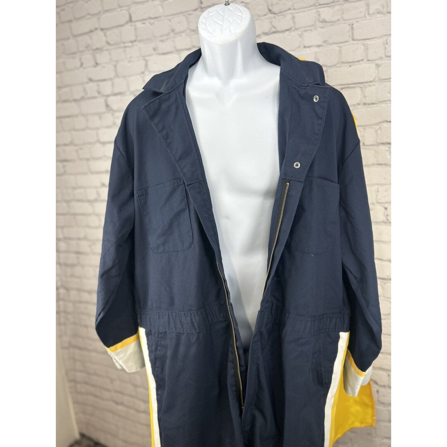 Red Kap Blue Yellow Long Sleeve Costume Band Jumpsuit Zip Up Cape 52R (48X30)