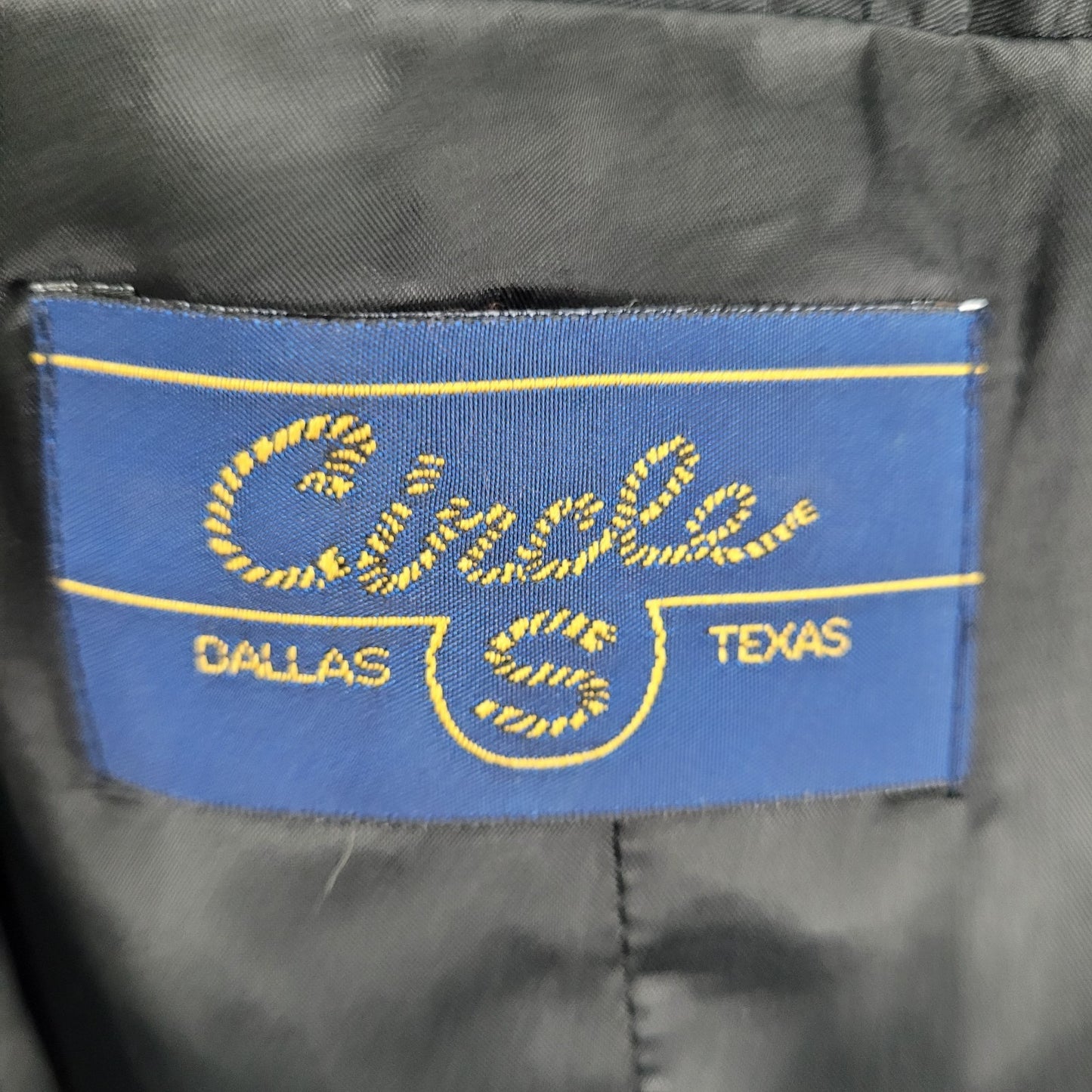 Circle S Dallas Texas Black Wool Blend Show Coat Metal Button Long Blazer 40R